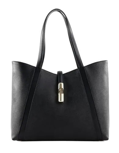 Furla Goccia L Shopper - Damen Tasche aus genarbtem Leder in Schwarz - Eleganter Furla Goccia L Shopper aus hochwertigem genarbtem Leder, ideal für den täglichen Gebrauch. Stilvoll und praktisch für Modebewusste.