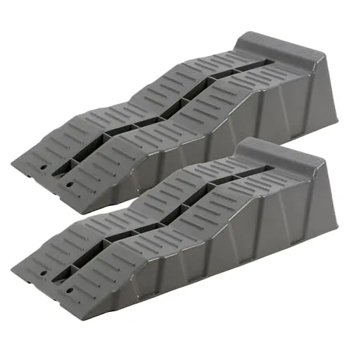 Fiamma Jumbo Stufenkeile, Auffahr-Keil, Kunststoff, 2er Set - bis 5000 kg, 58 x 6/11 x 14 cm für Wohnwagen oder Wohnmobil