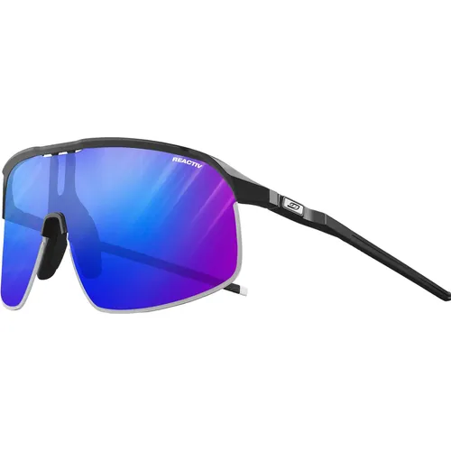 Julbo Unisex Density Sunglasses - Schwarz - Sportbrillen mit großflächigen Gläsern für maximales Sichtfeld und perfektem Sitz dank CustomFIT Bügel. Ideal für Aktivitäten mit Helm und bietet zusätzlichen Komfort.