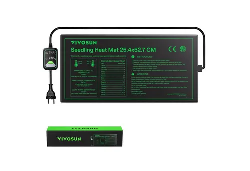 VIVOSUN Heizmatte 25,4 × 52,9 cm mit digitalem Thermostat