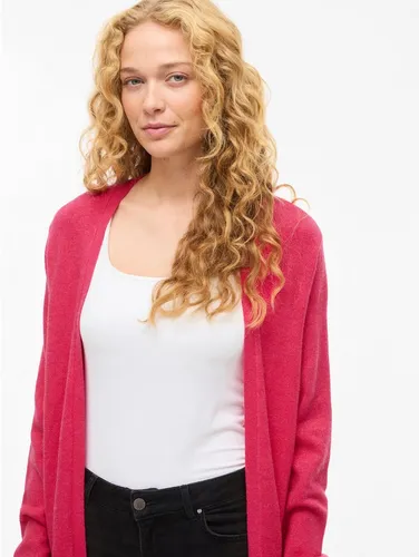 Vila Longstrickjacke VIRIL LONG L/S KNIT CARDIGAN - NOOS rot XXL (46) - Stylische Longstrickjacke im melierten Design, ideal für entspannte Casual-Looks. Pflegeleicht und mit praktischen Eingrifftaschen ausgestattet.