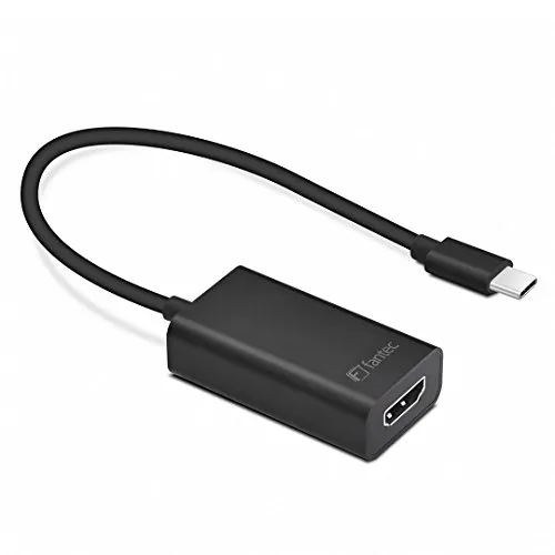 FANTEC Externer Videoadapter - USB-C zu HDMI - Schwarz (1963) - USB-Hub für nahtlose Verbindung von USB-C Geräten mit HDMI-Bildschirmen, ideal für Präsentationen und Multimedia-Anwendungen.