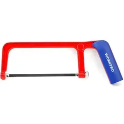 Workpro - Bogensäge 'junior' Mit 15cm Sägeverlängerung Mit Ergonomischem Griff Aus Stahl Und Rotem Und Blauem Gummi