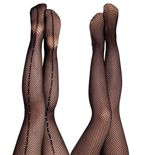 Nylon Netzstrumpfhose Strumpfhose Schwarz Netz mit Strass Karneval Party Cosplay