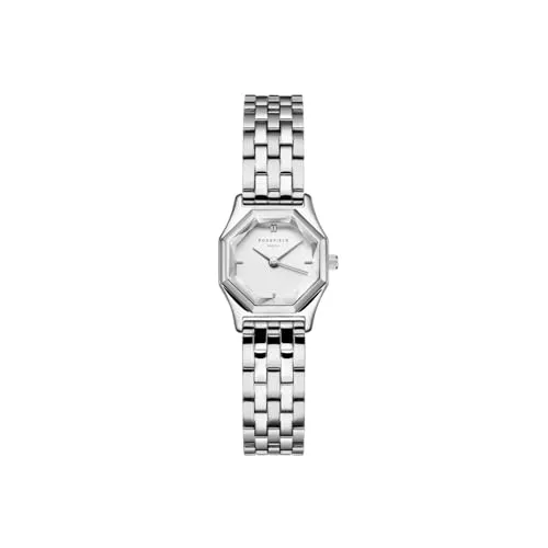 ROSEFIELD Damenuhr Gemme Weiß Silber GWSSS-G04 - Armbanduhren: Elegante Quarzuhr mit hochwertigem Edelstahlarmband und einfachem Schnellwechsel-System für individuellen Stil.