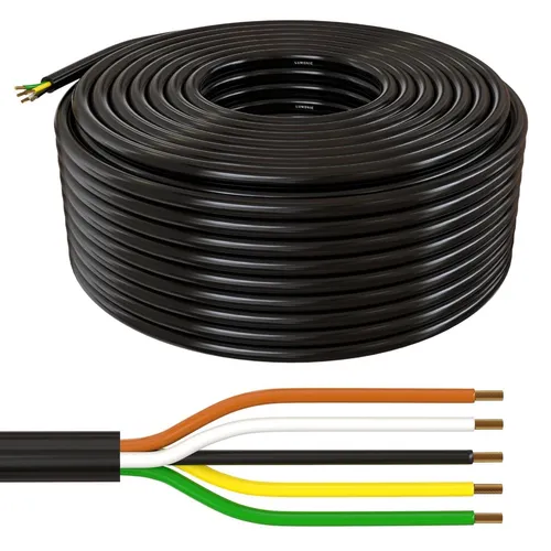 50m FLRYY Fahrzeugleitung 5x1,5mm² rund Kabel KFZ Anhängerkabel Niedervolt