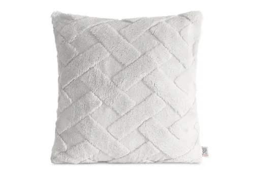 Design91 Kissenbezug Kuschelweiche Kissenhülle CARO in silber von Design91