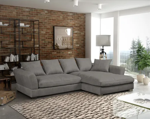 Ecksofa Couchgarnitur TIZIAN in grau von Fun Möbel