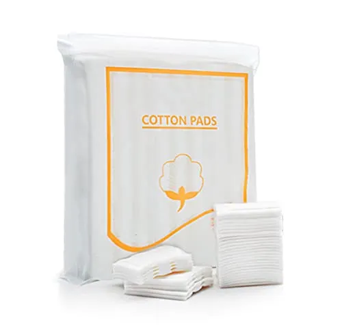 Ericotry 200 Stück dicke, quadratische Bio-Kosmetik-Make-up-Wattepads für Gesichtspflege, Auftragen von Lotion, Entfernen von Nagellackentferner, weich und saugfähig