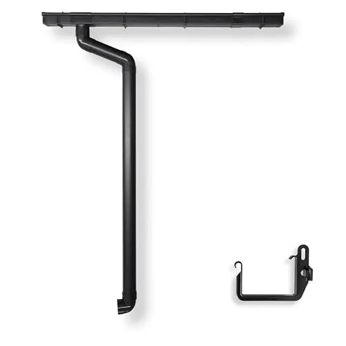Home & Garden Dachrinne Kastenrinne RG 70 Komplettset mit Fallrohr bis 750cm | Typ 200 Fallrohr DN 60 | Kunststoff PVC Anthrazit (Dachlänge bis 600cm) 4