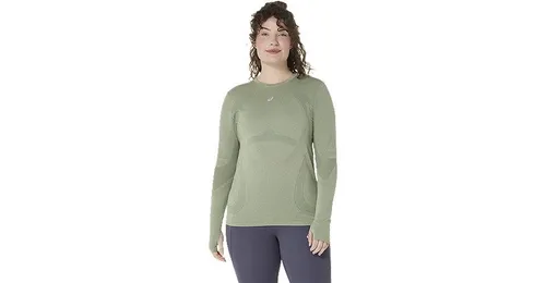 ASICS Damen T-Shirt ROAD SEAMLESS LS TOP - Langarmshirt mit nahtloser Strickkonstruktion für maximalen Komfort und ACTIBREEZE Technologie für gezielte Belüftung und Atmungsaktivität, ideal für Läuferinnen.