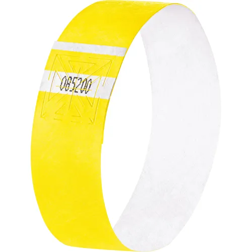 Eventbänder Super Soft neon gelb 255x25mm - 520 Stück - Die Sigel Eventbänder 'Super Soft' sind perfekte Begleiter für Veranstaltungen. Mit manipulationssicherem Verschluss und angenehmem Tragegefühl sind sie ideal für Einlasskontrollen und einfach individuell gestaltbar.