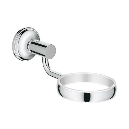 GROHE Essentials Authentic Halter, chrom (40652001) - Zubehör & Accessoires: Eleganter Halter für Seifenschale, Seifenspender oder Glas mit kratzfester GROHE StarLight Chromoberfläche für langanhaltenden Glanz.