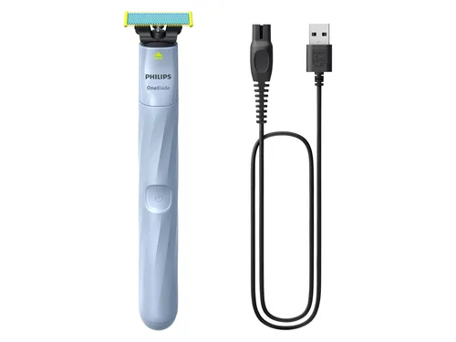 Philips OneBlade First Shave 1324/20 - Blau - Elektrischer Rasierer für empfindliche Haut, ideal für den ersten Bartwuchs. Die spezielle reizhemmende Klinge sorgt für eine sanfte und gründliche Rasur ohne Irritationen.