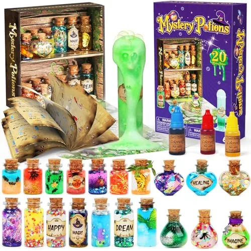 Mystery Potions Kreative Geschenk für Kinder, 20 Zaubermischung Zauberer Zaubertrank Flaschen, Handwerk Spielzeug Kreative Weihnachten Geburtstag Geschenke für Jungen & Mädchen Alter 6 7 8 9 10+