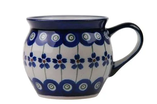 Bunzlauer Keramik Becher 220ml Kugelbecher - Becher aus hochwertiger Bunzlauer Keramik, handbemalt und spülmaschinengeeignet. Die bauchige Form hält Getränke länger warm und vereint traditionelles Handwerk mit modernem Design.