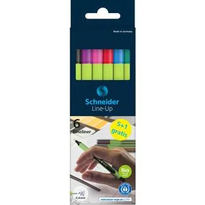 + 1 GRATIS: Schneider Line-Up Fineliner farbsortiert 0,4 mm, 5 St. + GRATIS 1 Fineliner 5