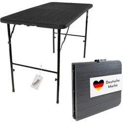 Klapptisch in Holz-Optik - Vielseitiger Balkontisch 120 x 60 cm - Gartentisch mit Klappfunktion, ideal für Innen- und Außenbereich. Praktisch und platzsparend, vormontiert und sofort einsatzbereit.
