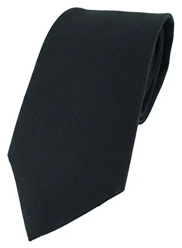 TigerTie Designer Krawatte in schwarz Uni - 100% Baumwolle - Krawattenbreite 8 cm