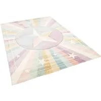 Pergamon Kinderzimmer Teppich Maui Kids Rainbow Star - 5 Größen verfügbar - Teppiche fürs Kinderzimmer, schadstoffgeprüft und ideal für Parkett und Laminat, mit handgefertigtem Konturenschnitt für ein farbenfrohes Ambiente.