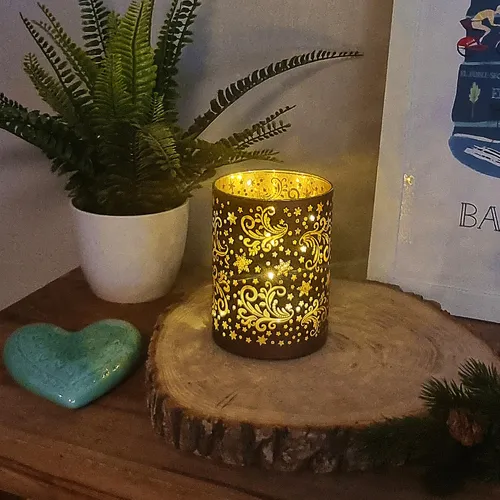 LED Dekobeleuchtung Stimmungsbeleuchtung für Innen verschiedene Designs 3AA, Farbe:Braun Ornamente