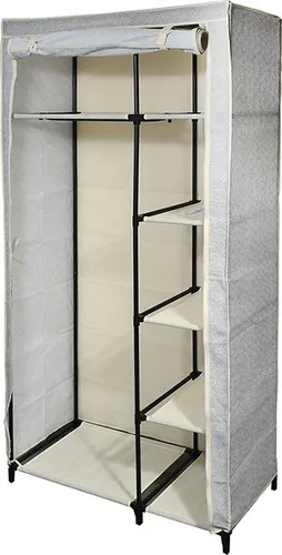 Kleiderschrank Stoffschrank Faltschrank grau 90x45x178 cm in grau von MSV