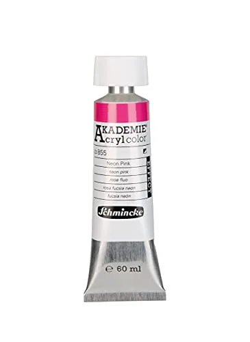 Schmincke - AKADEMIE Acryl color, Neon Pink in 60 ml-Tube, 23855011, feine Künstler-Acrylfarbe, brillant, hoch lichtecht und kadmiumfrei, für Acrylmalerei, Mixed Media