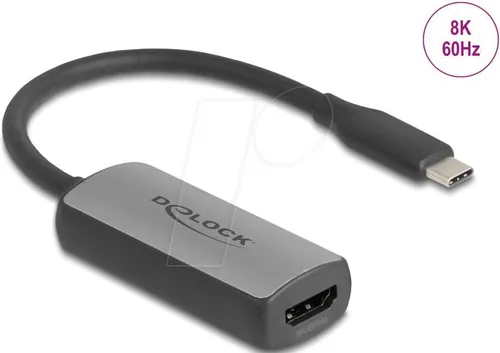 DELOCK 64264 - USB-C zu HDMI Adapter, 8K Ultra HD - USB-Grafiklösungen für HDMI Monitore bis 8K, ideal für MacBook und mobile Geräte, kompakt und stabil für den flexiblen Einsatz.