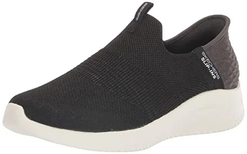 Skechers Hands Free Slip-Ins Ultra Flex 3.0 Smooth Step Damen-Sneaker zum Reinschlüpfen, Schwarz, 40 EU Weit