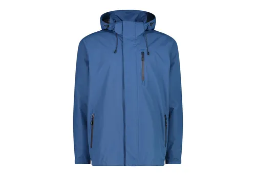 CMP Herrenjacke mit Reißverschluss und atmungsaktiver Kapuze, Staubiges Blau - Funktionsjacke aus ultraleichtem Material, wind- und wasserdicht mit Klima Protect Pro-Technologie für ein optimales Körperklima und drei praktische Reißverschlusstaschen.
