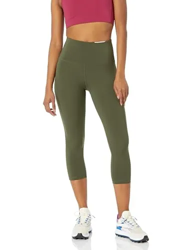 Amazon Essentials Damen Active Sculpt Workout Athleisure Capri-Leggings mit hohem Bund (in Übergröße erhältlich), Olivgrün, S