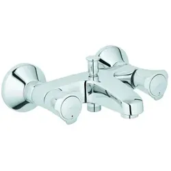 Grohe Costa 2 Griff Wannenarmatur 25450001 - Chrom - Armaturen mit wandmontierter, wärmeisolierter Technik und Grohe StarLight® Chromoberfläche für langlebigen Glanz und einfache Reinigung.
