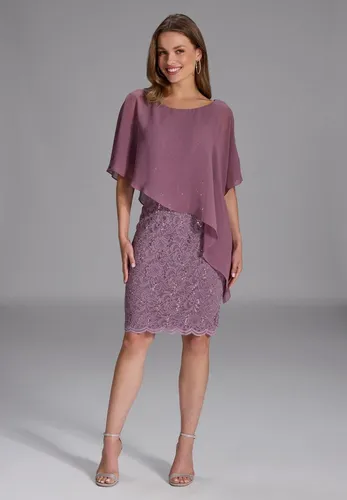 SWING Cocktailkleid mit Pailletten in Lila – Größe 36 - Elegantes Kleid in knielanger, figurbetonter Passform mit glamourösen Pailletten. Perfekt für besondere Anlässe und Partys.