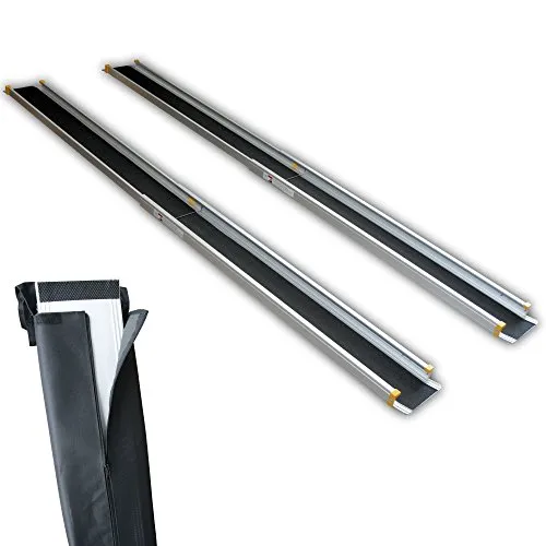 Alurampe Rollstuhl Aluminium Rampe Klappbar Rollstuhlrampe Teleskoprampe 244 cm