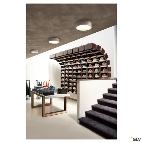 SLV PLASTRA LED Deckenleuchte, weiß, 3000K - Moderne Deckenleuchte aus Gips mit 110° Ausstrahlungswinkel, ideal für eine gemütliche Raumbeleuchtung in Wohn- und Geschäftsräumen.