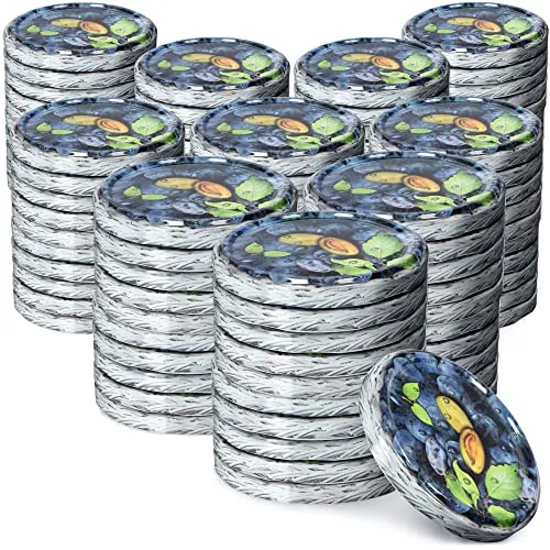 KADAX Schraubdeckel fi82 mm, Twist-Off-Deckel Set aus Metall, Ersatzdeckel für Einmachgläser, Deckel mit 6 Einrastzähnen für Sturzgläser und Einmachgläser (Pflaumen, 100 Stück)