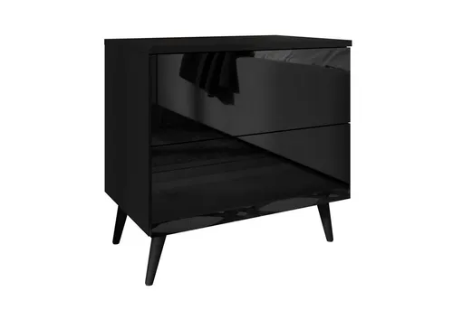 Lookway Nachttisch AURA mit Schubladen, Breite: 55 cm in schwarz von Lookway