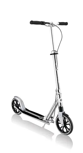 Globber NL 205 Klappbarer Scooter für Kinder - Robuster Scooter mit Frontfederung, patentiertem Klappmechanismus und ergonomischem BMX-Style Lenker - ideal für Kinder ab 8 Jahren.