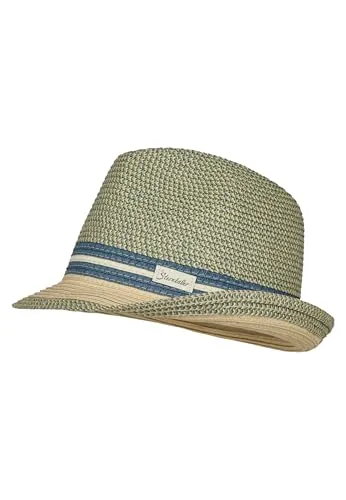 Sterntaler Strohhut Meliert – Faltbarer Sonnenhut mit UV-Schutz 50+, Mittelblau, Größe 47