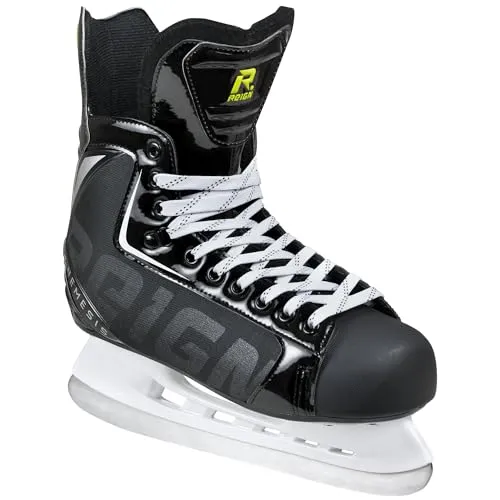 Reign Erwachsene Nemesis Hockey Skate Schlittschuhe, Schwarz, 43 - Schlittschuhe mit stabilen Schaftbereich und schlagfester Zehenkappe, ideal für leidenschaftliche Hockeyspieler.