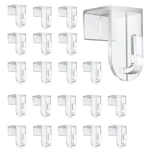 Dekohaken Fensterhaken Türhaken zum Einhängen von Deko für Fenster & Türen bis 1,5cm Dicke/je 3,5 x 2 x 2,8 cm (transparent/klar) 20 x