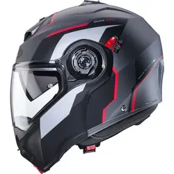 Caberg Duke Evo Move Klapphelm - Matt Grau/Schwarz/Rot - L - Motorradhelm mit ECE 22.06 Zertifizierung, kompaktem Design und integriertem Bluetooth-System für sichere Kommunikation während der Fahrt.