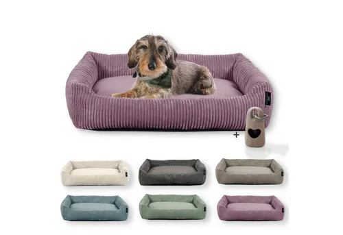Rohrschneider Hundebett Cordstoff für kleine bis mittelgroße Hunde - Robustes und waschbares Tierbett aus langlebigem Cordstoff, ideal für gemütliche Ruheplätze. Mit Antirutschunterlage und abnehmbarem Bezug für einfache Pflege.