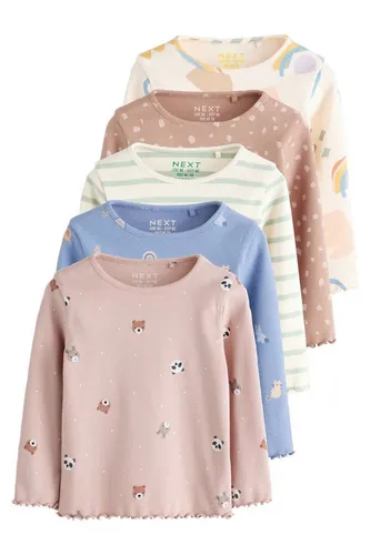 Next Langarmshirt Gerippte Langarmoberteile im 5er-Pack (5-tlg)