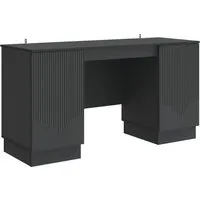 vidaXL Schreibtisch mit Regal Schwarz 142,5 x 50 x 75 cm