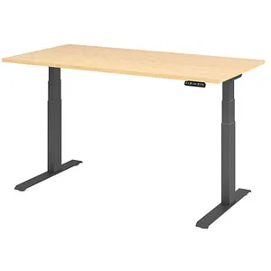 Hammerbacher Schreibtisch XDKB 16, elektrisch höhenverstellbar - Kinderschreibtisch mit Elektroantrieb, 3-fach Memory-Schalter und strapazierfähiger Melaminharzbeschichtung für optimale Ergonomie im Home Office oder Kinderzimmer.