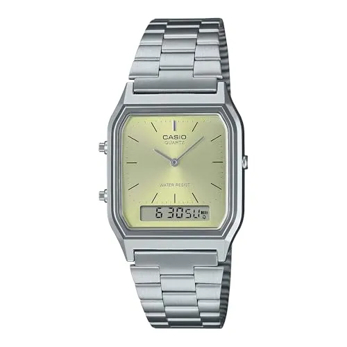 Casio Damenuhr AQ-230A-9AMQYDF + BOX - Elegante Armbanduhr mit analoger und digitaler Anzeige, Quarzwerk für präzise Zeitmessung, spritzwassergeschützt und inklusive Geschenkbox - ideal für stilbewusste Frauen.