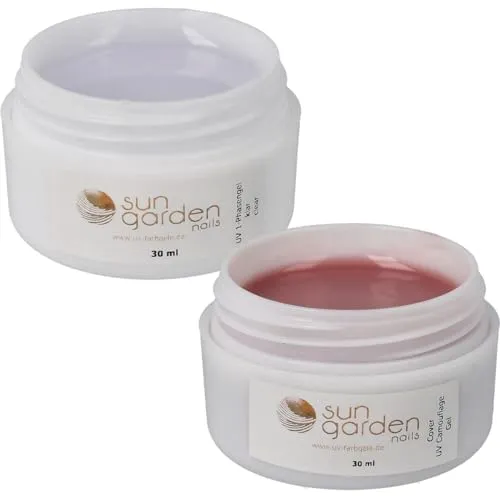 Sun Garden Nails 1-Phasen Gel 30ml Aufbaugel Grundiergel Versiegelungsgel+UV Cover Gel 30ml