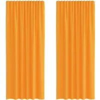 vidaXL Voile Vorhänge mit Stangentaschen 2 Stk Orange 4102194