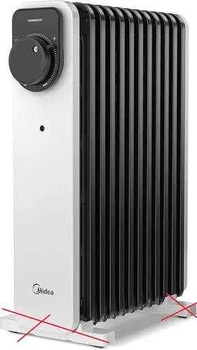 Midea Ölradiator, 2300W 11 Rippen tragbarer Elektroheizer mit Drehknopfregelung und einstellbarem Thermostat, 3 Heizstufen, Kipp- und Überhitzungsschutz, ultra-leise im Büro & Zuhause